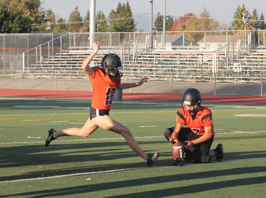 Sophomore kicks off football career