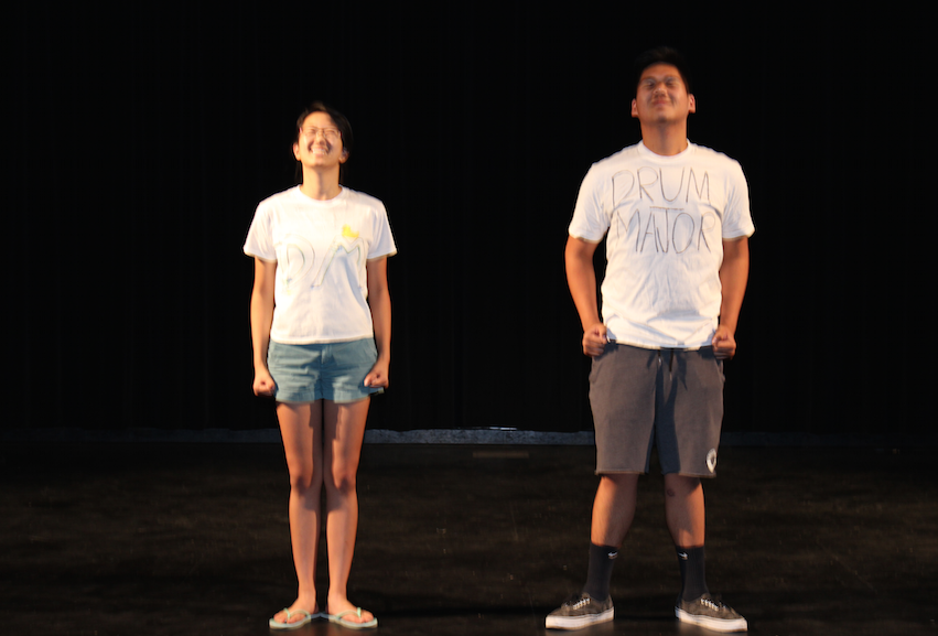 Ji Won Kim, left, and Anjo Solis are the new drum majors for the Cal High band.