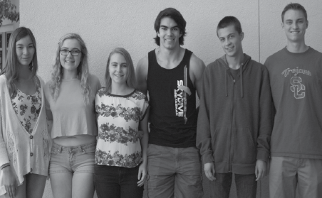 From left to right,  seniors Camila Craig, Samantha Merjano, Vanessa Lamare, Craig Hughes, Luke Campopiano, and Jared DeVilbiss are all attending part of their college careers overseas.