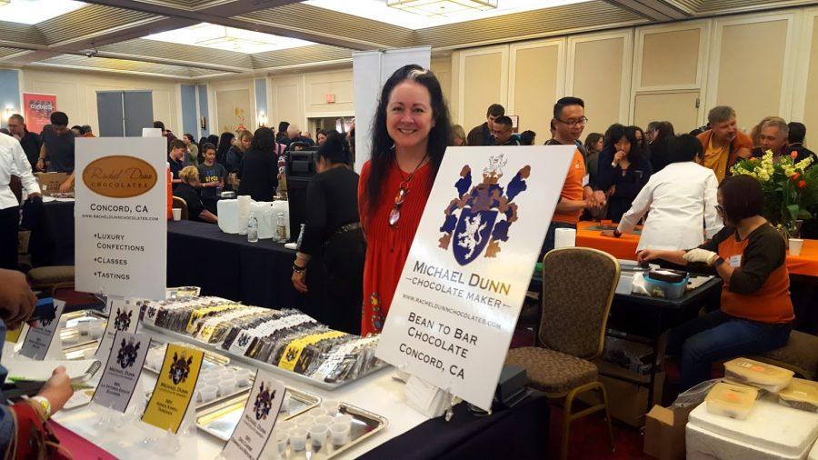  Independent vendors such as Michael Dunn Chocolate Maker sell an array of treats in San Francisco’s Chocolate Salon. The 11th year of SF’s chocolate salon offers a variety of chocolates and other candies. 