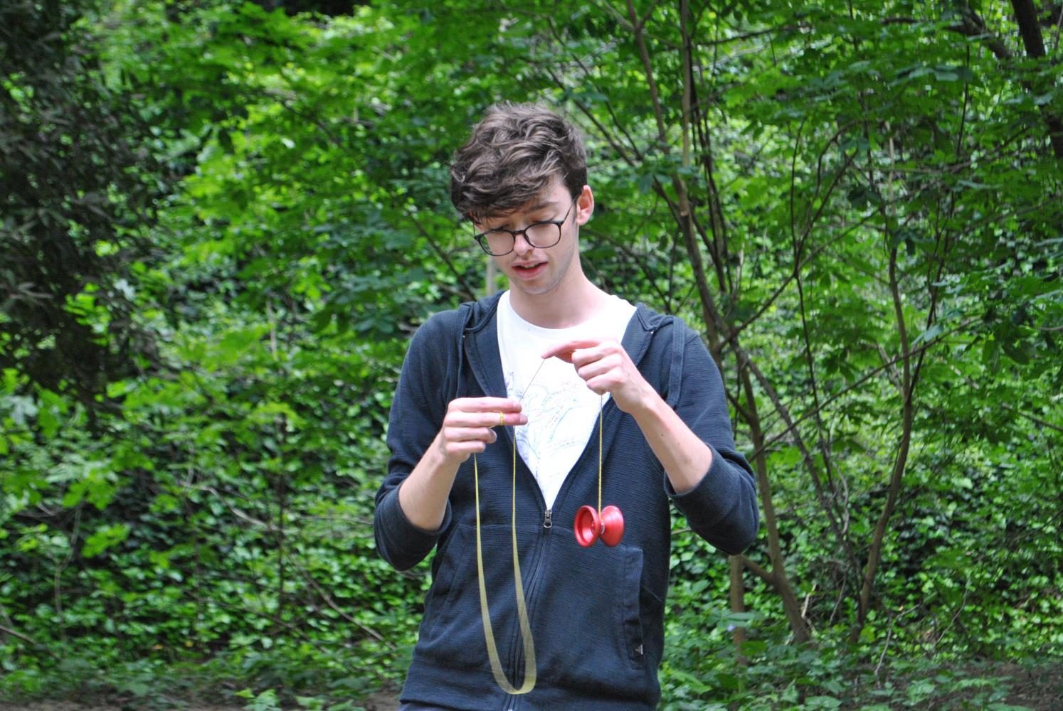 Junior Sam Bramer showing off his mad yo-yoing skills by demonstrating a trick.