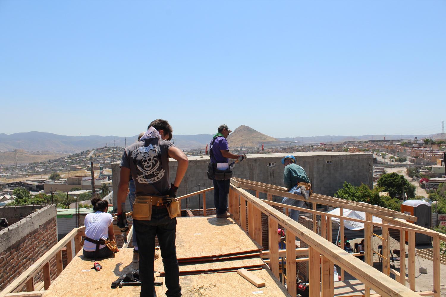 Senior Kaylie Rankin built homes for families in Tijuana, Mexico, last month.