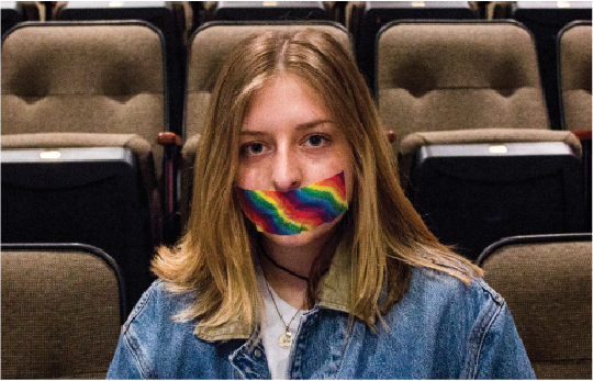 Junior Jillian Casavant participates in the Day of Silence on April 21, when thousands of people nationwide hold a silent protest to represent the individuals within the community that are restricted from having a voice.