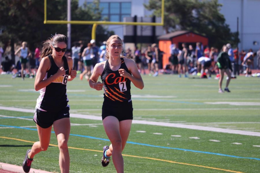 Alyssa Brewer running the 1600-meter race during the EBAL Finals on May 12.