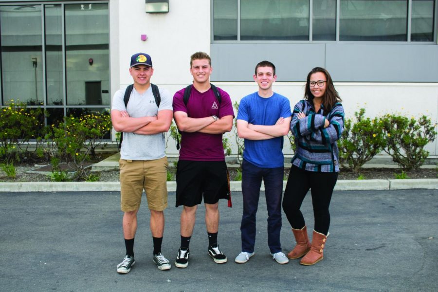 From left to right, Amir Udler, Scott Marrs, Ethan Lister, and Hailey Garces are going to serve their country after high school by joining the military.