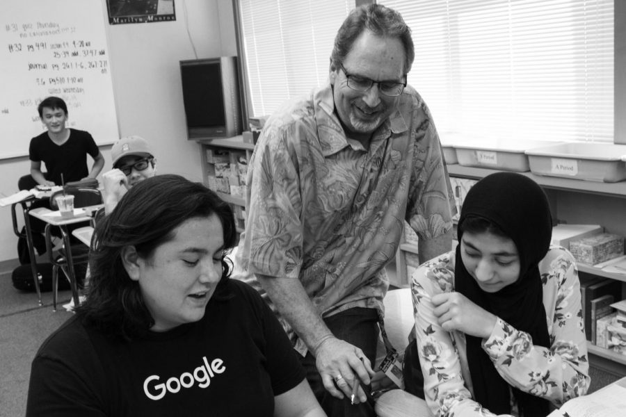 Honors Pre-Calculus teacher Gary Triebwasser teaches students the ins and outs of conic rotation, as well as the finer points of sarcasm.