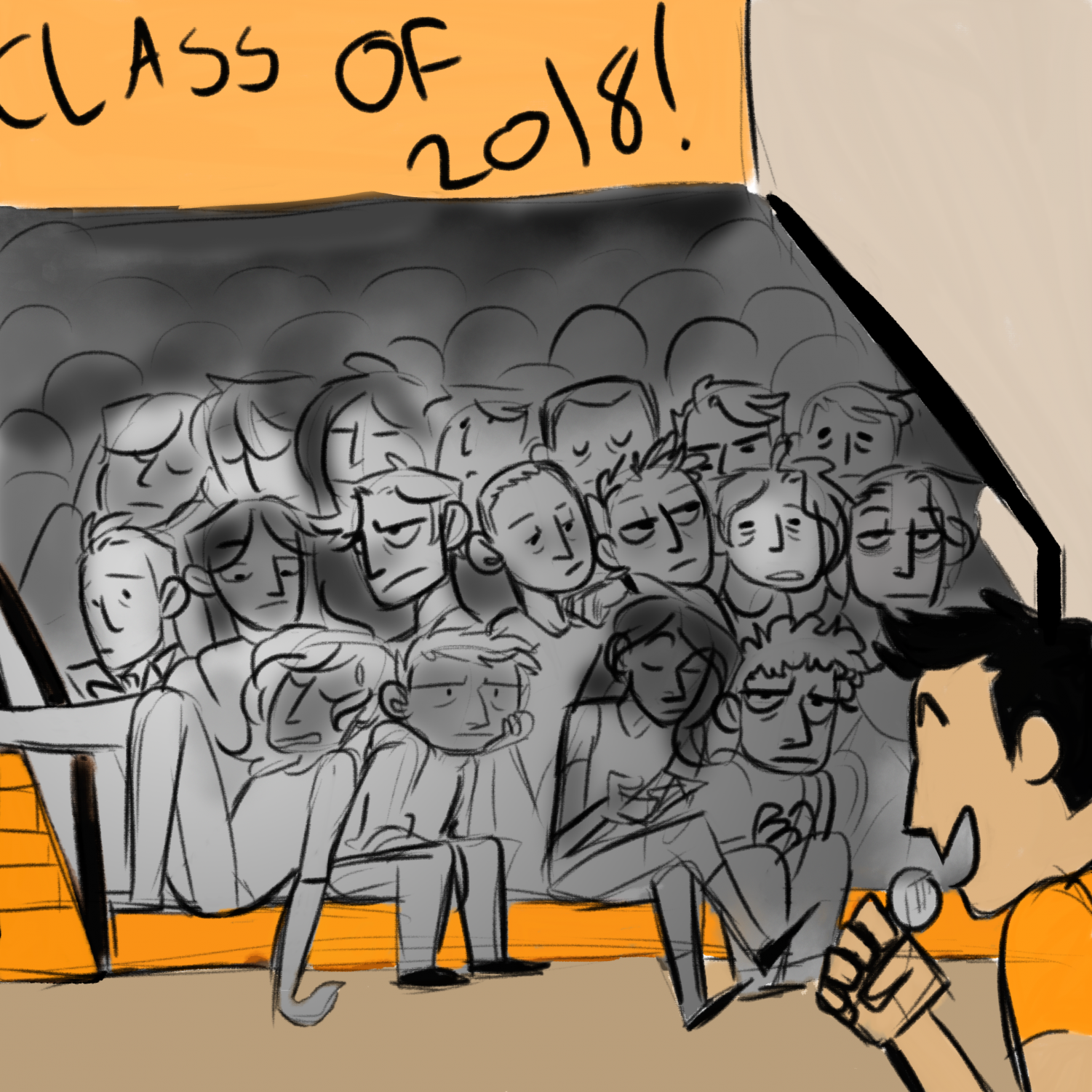 The class of 2018 has about as much enthusiasm as a dead rat being flung around by a ceiling fan.