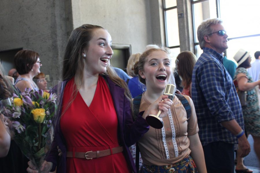 Sophomore Maddie Harris, left, sings with her theater group, Grand Performance Arts in Livermore. Harris recently self-produced a documentary about her theatre company and the heroes in it for the PTA Reflections contest.