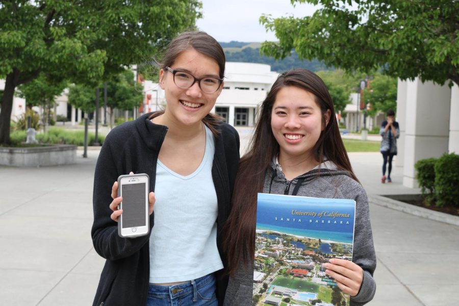 Sophomores Celeste Paapanen, left, and Kimi Shirai are among the Cal High students who landed internships this summer. Paapanen will be interning for Supervisor Wilma Chan at Alameda County District 3, while Shirai is part of UCSB’s Research Mentorship Program.   