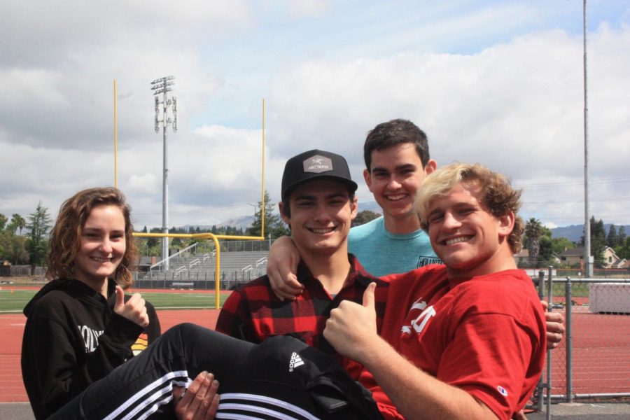 Seven seniors are joining the military after graduation including, from left to right, Samantha D’Arpino, Cole Waskey, Aidan Otero, and Luke Nye. Not pictured are Luca Dickten, Josh Ferrer and Ezekiel Nunez.