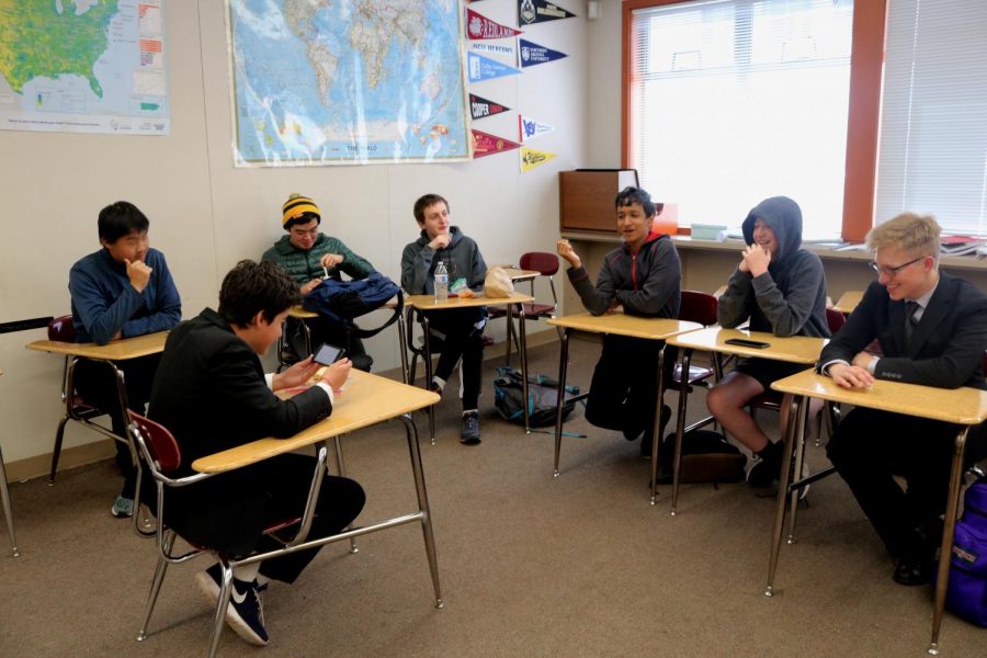 History Bowl participants practice eagerly for the History Bowl, which has since been cancelled.