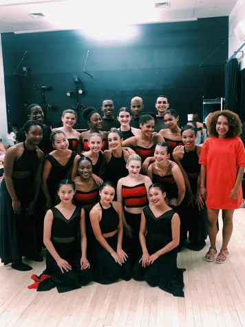 Pictured above is senior Abby Nguyen with the rest of her cast at the end of a program show. Nguyen is going to pursue a career in professional dance.
