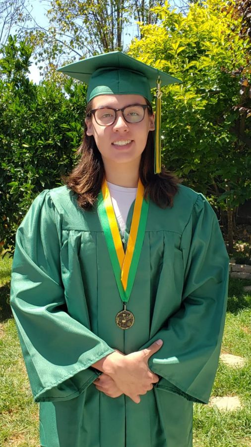 Sterling Daly is a graduating senior from Castro Valley High School. Due to the closure of schools, he celebrated his graduation at home.