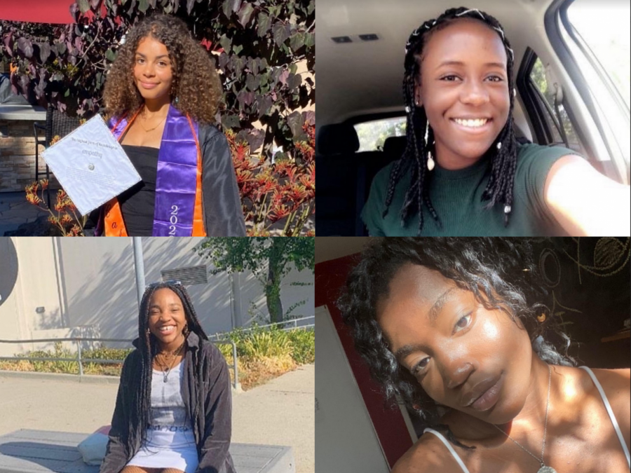 Students pictured are Paige McKindra (top left), Jordan Nabwe (top right), Chinwe Nwankwo (bottom left), and Lajolie Beugre (bottom right).