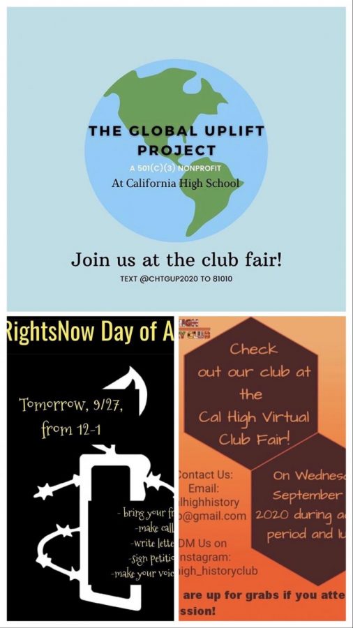 Clubs posted flyers online to attract students during the schools first virtual Club Faire on Sept. 23.