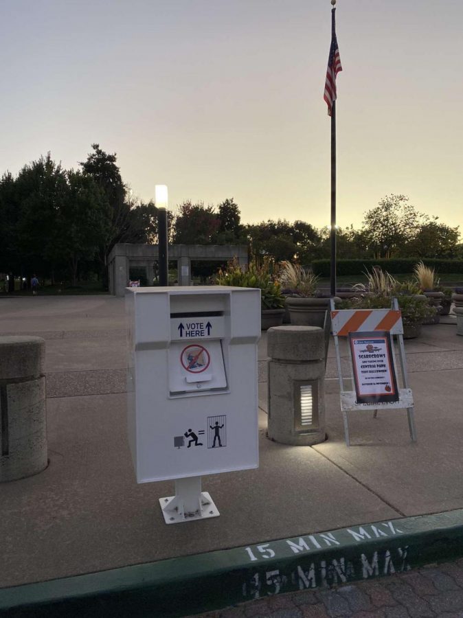 This ballot drop box in front of San Ramon City Hall can be used for voters who prefer to mail their ballots instead of standing on line.
