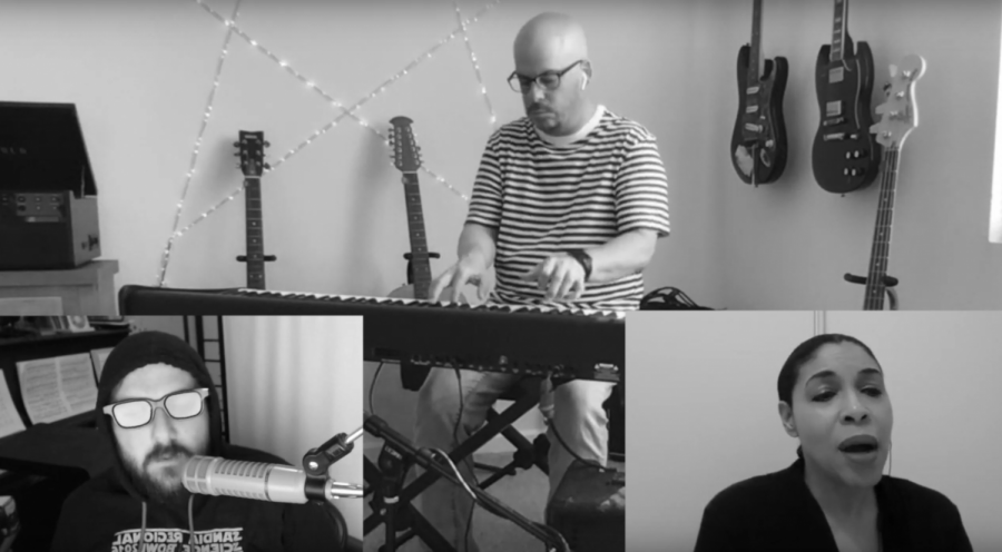 In Partial Credits first YouTube video of the 2020-2021 school year, Spanish teacher Scott Tinetti (top), former choir teacher Nick Patton (left), and new choir teacher Lori Williams  performed a cover of Duran Durans Ordinary World.