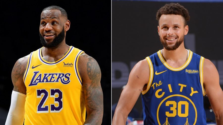 LeBron James, left, and Steph Curry will face off Wednesday night in the NBAs inaugural Play-In Tournament. The winner will face Phoenix in the first round of the playoffs, while the loser will play the winner of Memphis and San Antonio to determine who plays top-seeded Utah in the first round.