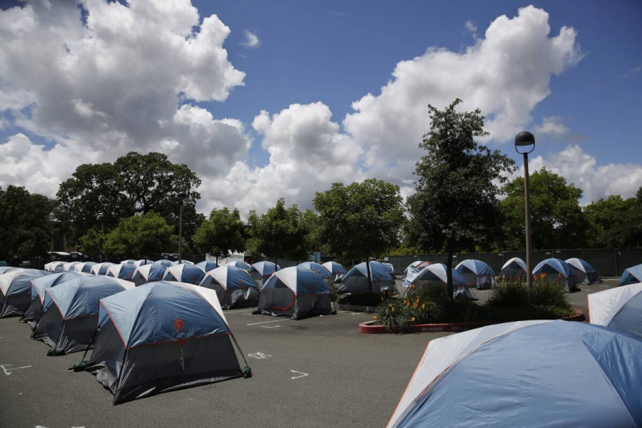 Santa Rosa was able to successfully initiate a $680,000 plan that included 68 tents all spaced 12 feet apart in the empty parking lot of Finley Community Center.