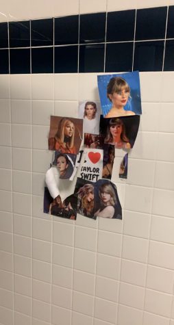 Fans of Taylor Swift at Cal High create a shrine in her honor located in the first floor all-gender bathroom.