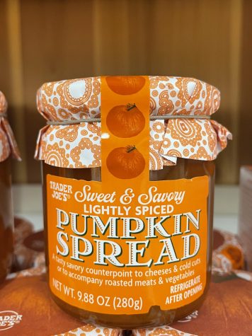 Trader Joe’s pumpkin spread is one of many items stocked for the hoidays.