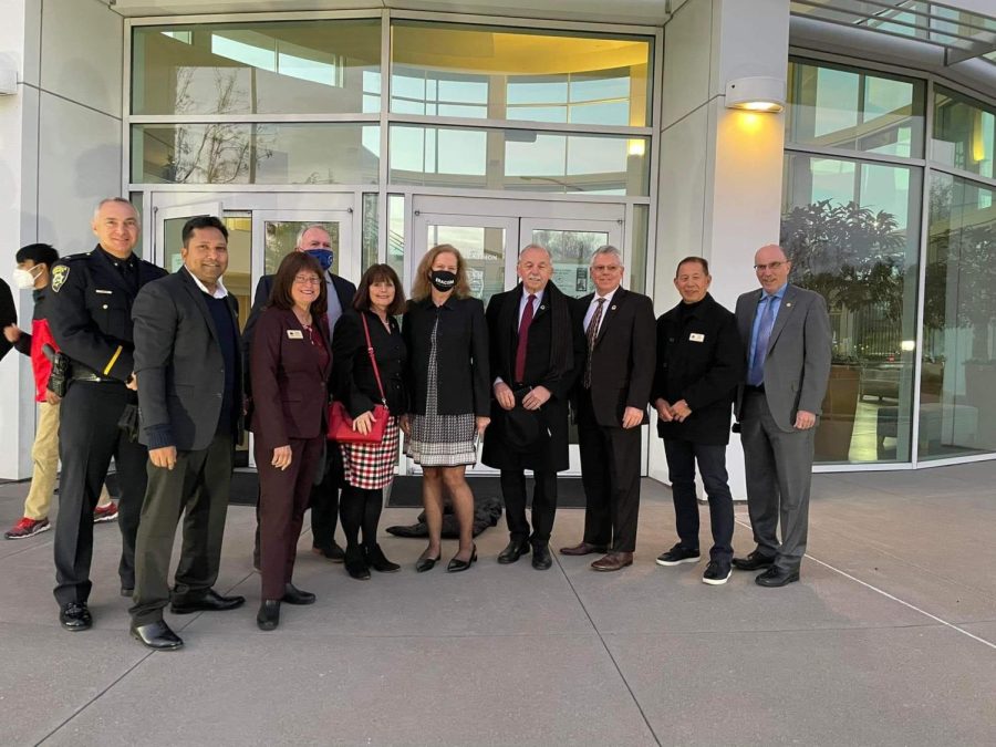 Representatives from the San Ramon Valley Diversity Coalition and local government bodies gather to speak at the annual celebration of Dr. King.