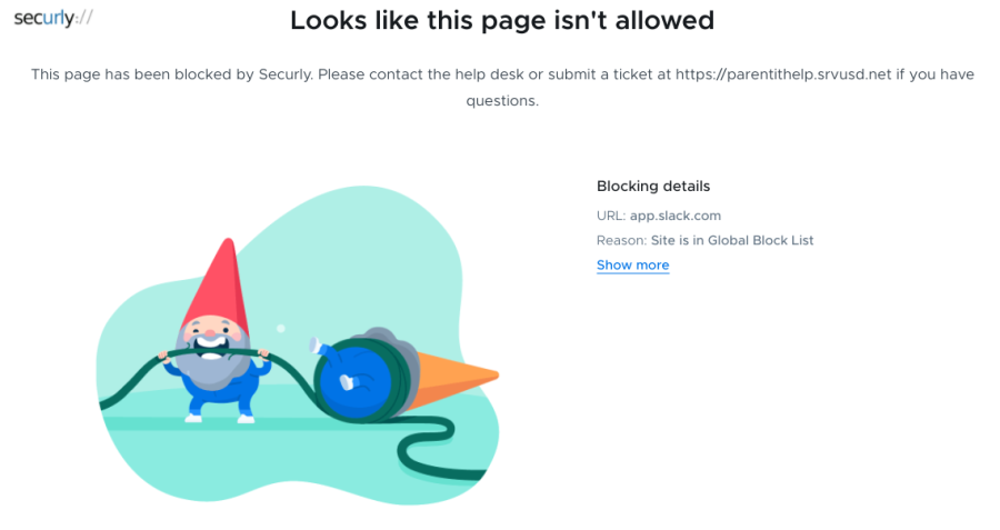 This Securly graphic is shown on students’ Chromebook screens when they try to access a blocked website.