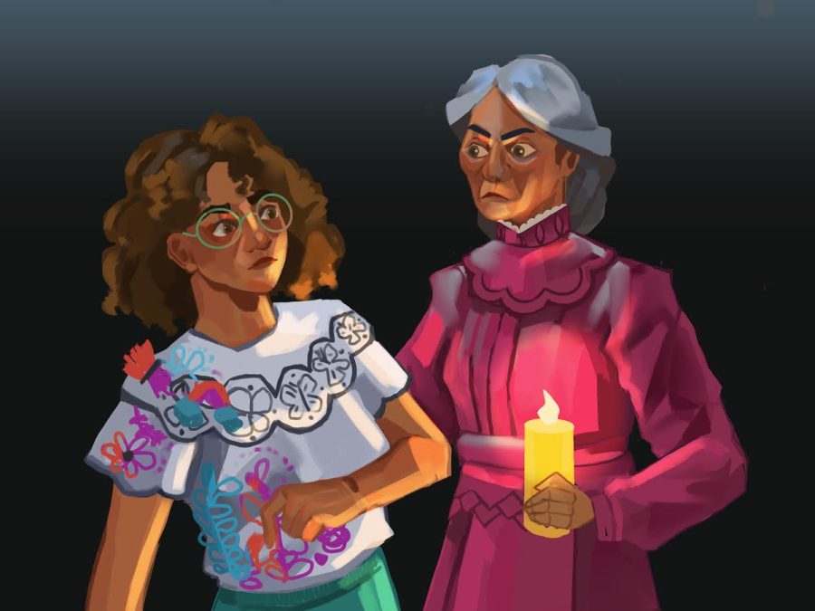 Abuela+confronts+Mirabel+while+holding+the+Madrigal%E2%80%99s+magic+candle%2C+the+family%E2%80%99s+source+of+magic.