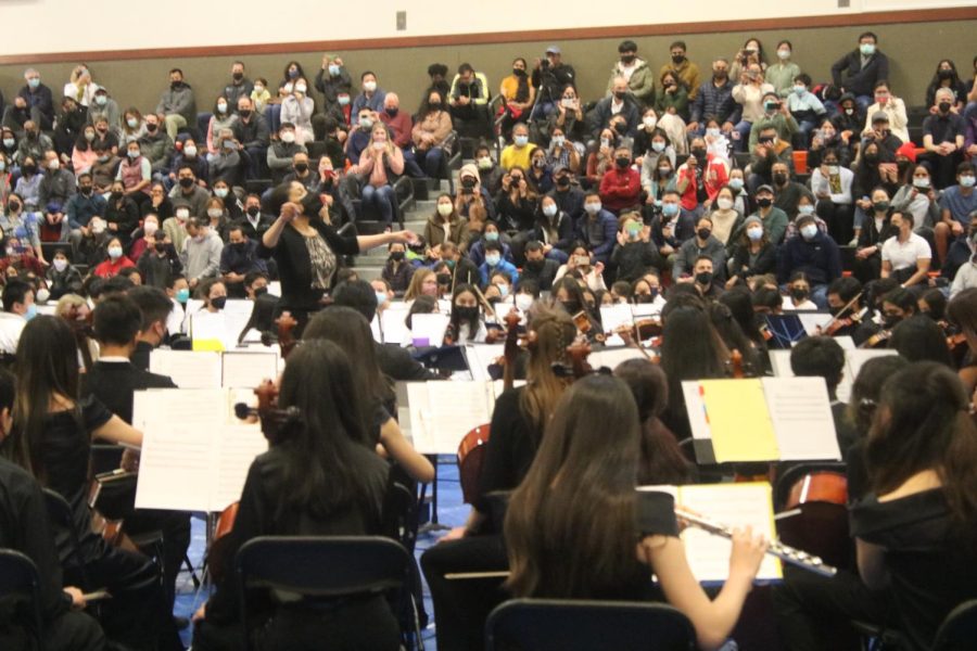 Cal High strings and chamber orchestra performs at the district’s Area String Festival, hosted on March 9 in the Cal High Event Center. 