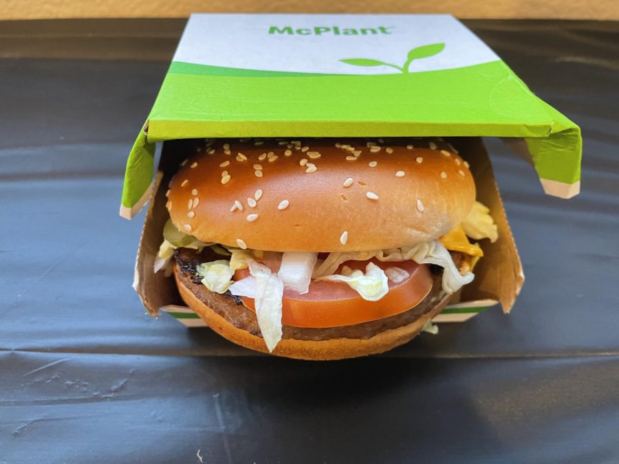 McDonald’s new McPlant Burger is a plant-based burger that is currently available in some California and Texas locations.
