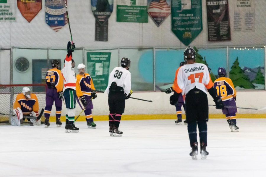 Cal’s Max Hove, Christian Starr, and Eshaan Shanbhag celebrate after scoring a goal. 