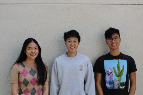 From left to right, Minseo Kim, Dylan Liujanto and Raymond Chen were named to honor bands this year.