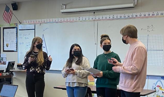 From left to right, Kit Town, Emma Kollo, Briana Farias, and Sean Martin attend the auditions held on March 10th for an acting part in the club’s film.