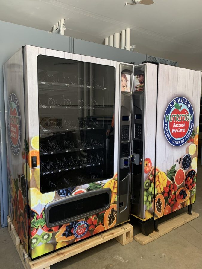 New refrigerated vending machines from SRVUSD are kept in storage.