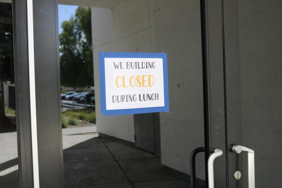 The world language building closes its doors to students during lunch.
