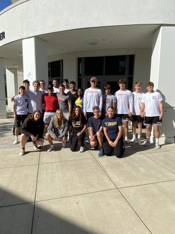 College-bound athletes include (back row, left to right) David Ferreira, Dom Tuyor, Zachary Robman, Steven Verespey, Cole Trejo, Ben Ragland, Nicolas Bronzini, Dylan Fanelli, Alekai Afoa, Raoul Fabian, Rhandy Weston, Hunter Holmes, Josh Peralta, Matt Hanson, Nikolai Petrov, Marcus Lemmon, (front row, left to right) Hannah Richardson, Skyler Horder, Madison Chavez, Jake Barnes, and Ella Hofer. Not pictured are Jenny Lin, Lucas Macray Madruga, Lucas Marlowe, Mara Lampsas, and Nicky McCune.