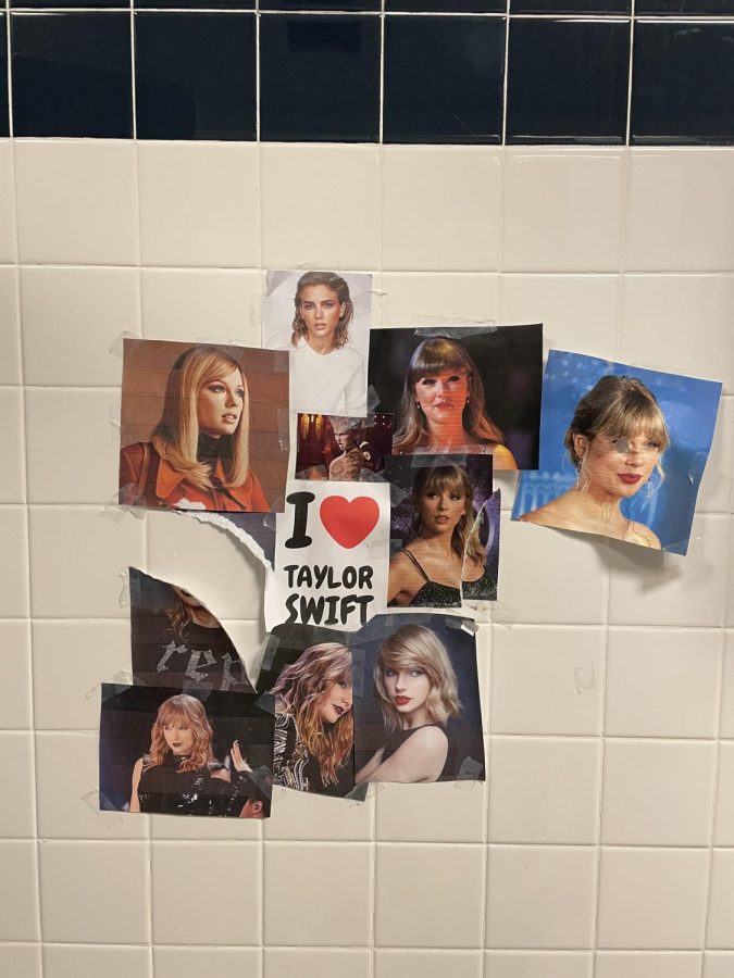 Cal Highs bathrooms have features many strange things, including this shrine to Taylor Swift in the girls bathroom earlier this school year.