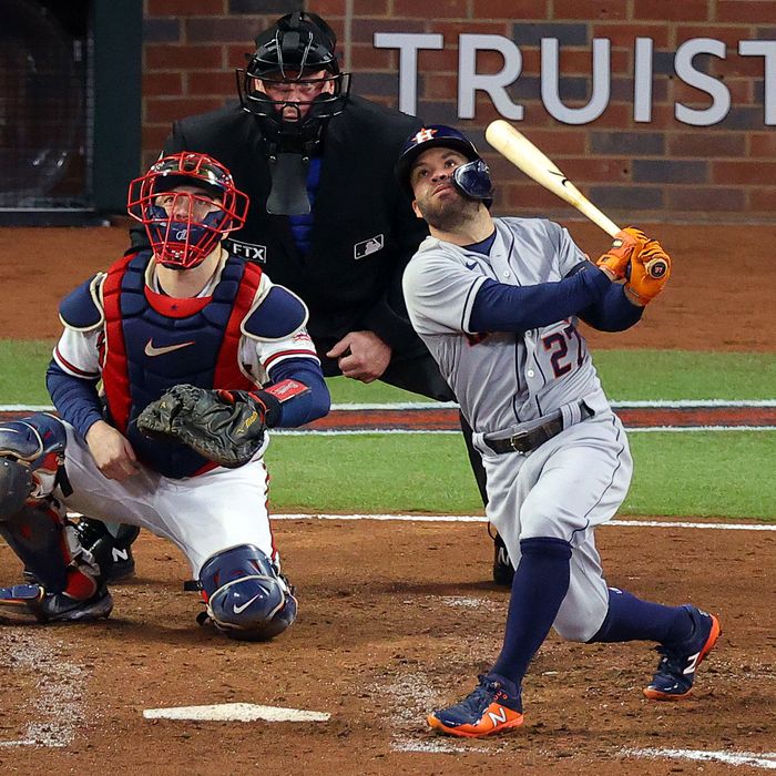 Houston Astros Jose Altuve, seen here in last years World Series loss to the Atlanta Braves, hopes his team can win its second title since 2017 when the World Series starts Friday night. Houston is the ALs top seed, while the Philadelphia Phillies are the No. 6 seed from the NL.