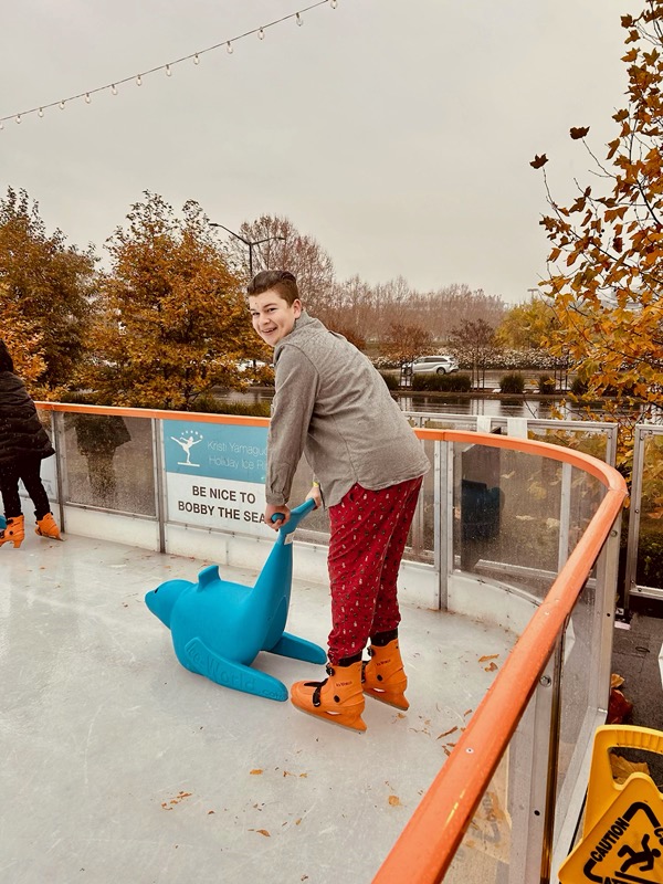 Staff writer Dallas Nowlin skating at the Kristi Yamaguchi Ice Rink in City Center. The rink is open unti1 Jan. 8.