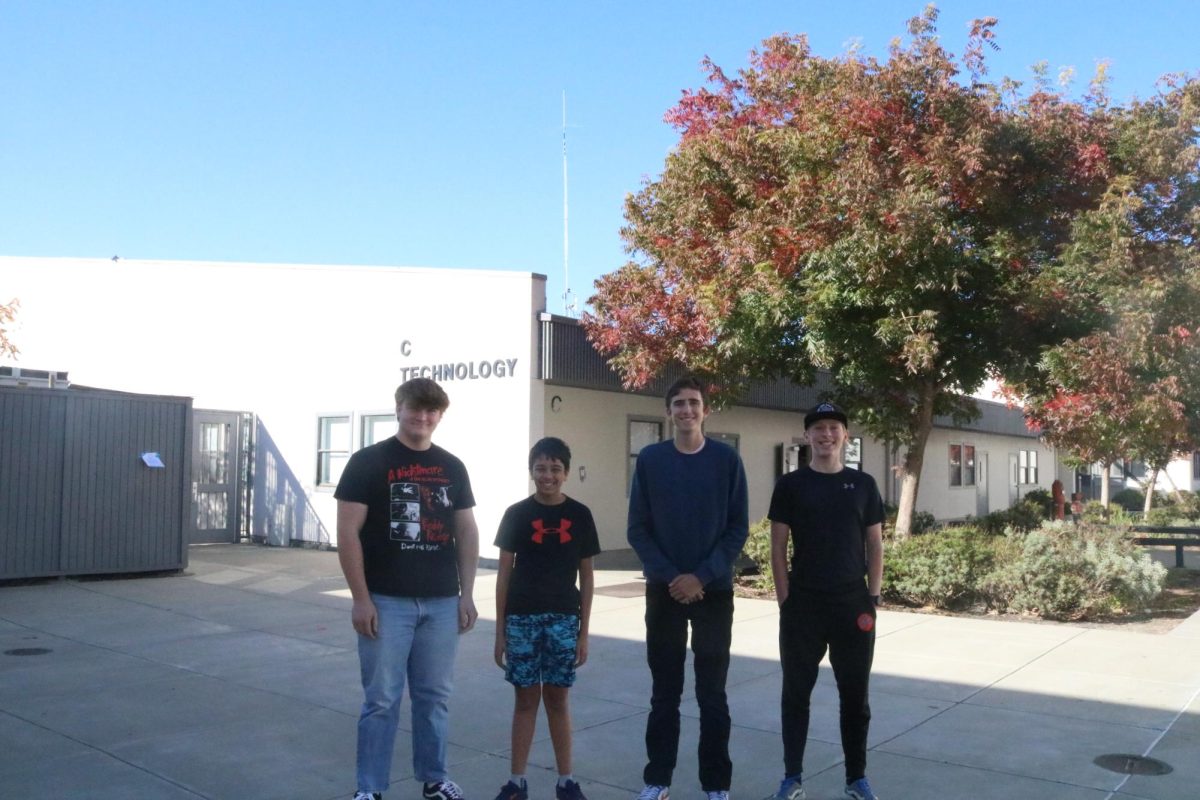 From left to right, the Amateur Radio Club’s board includes Adam Fredrick, Vijay Shah, Ryan Clark, and Kai Hamre. The club recently had an antenna installed atop the technology building above Room T-6, where the club’s radio equipment is housed.