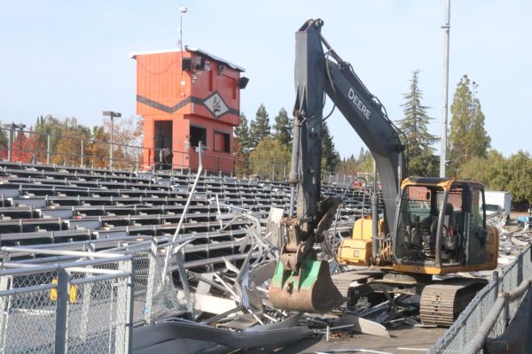 Cal High’s home bleachers and press box are being torn out and replaced. This construction forced changes to graduation.
