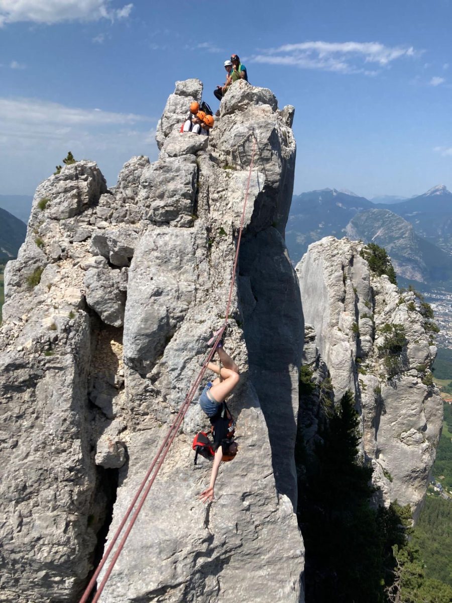 Junior Paloma Jackson Kimball works on completing a climb. The Cal High junior started the Climbing Club, which also focuses on getting student to clean the environment. 