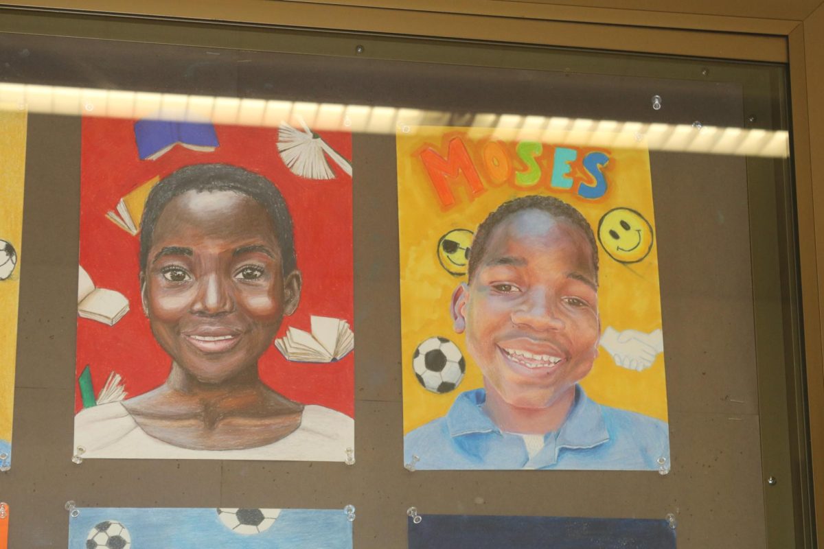 About a dozen Cal High Art 2 and 3 students created drawings of children from Malawi in southeast Africa through their participation in the Memory Project. 
