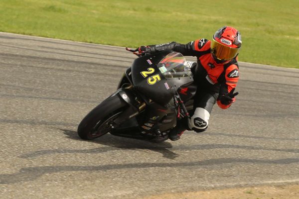 Senior Brandon Autrand practices track racing on his Honda CBR 600 at Thunderhill Raceway in Willows, Calif. Autrand was an avid motocross, or dirt bike racer, before he transitioned to racing motorcycles on tracks such as Infineon Raceway in Sonoma County and Laguna Seca in Montery County.