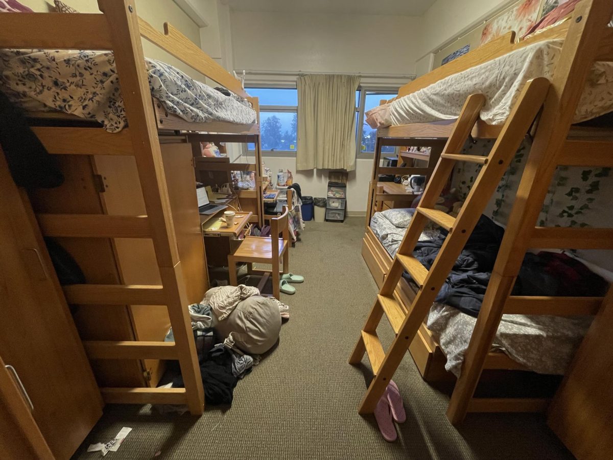 A UCLA student’s dorm contains essentials needed for their freshman year of college. 