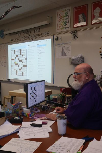Because of the new responsive scheduler systme, statistics teacher Bob Allen can host a specialized support session where he invites students to solve crossword puzzles.  