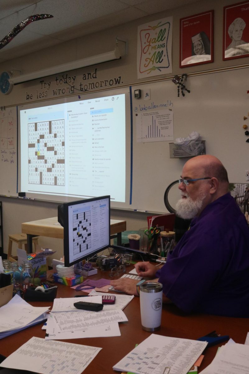 Because of the new responsive scheduler systme, statistics teacher Bob Allen can host a specialized support session where he invites students to solve crossword puzzles.  