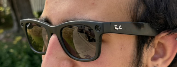 Former Cal High student Alex Gomes wears new Meta AI glasses, which feature a small camera near the lens. Some teachers are concerned students could use the glasses for cheating because they can discretely take photos and video. They could also be used to search the internet because the glasses have a Siri-like feature that responds to verbal commands.
