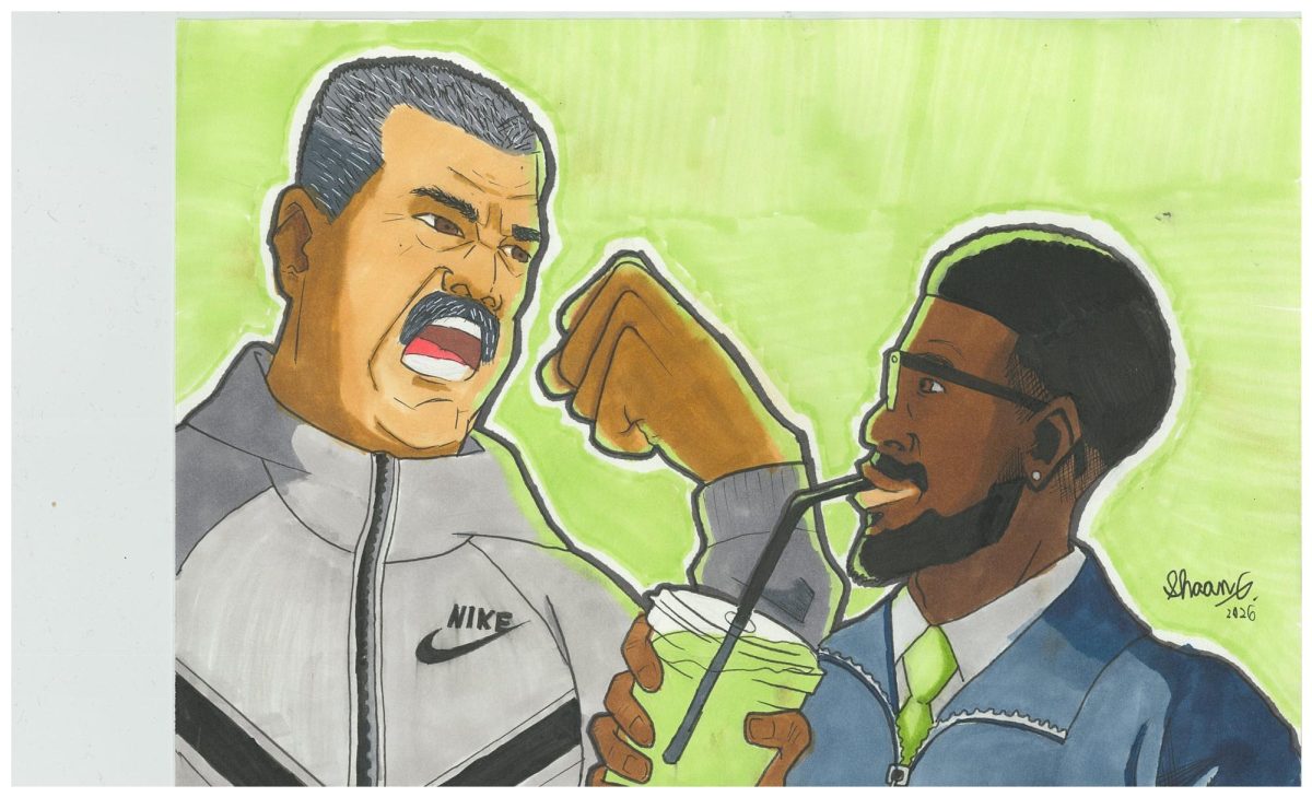 The distinguished quarter-zipped individual nonchalantly sips his matcha, as he rage baits the primitive Nike Tech Maduro, who raises his fist in anger. This eternal battle between the two factions has reached an all-time peak at Cal High.