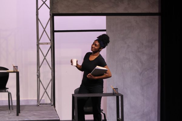 Senior Camryn Ornelas takes on the role of Parsons in the Cal High drama’s production of “1984,” George Orwell’s dystopian classic. The play was performed April 22-24 and was the drama class’s final performance of the school year.